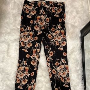 H&M Slacks, Size 6, Black w/ flower print